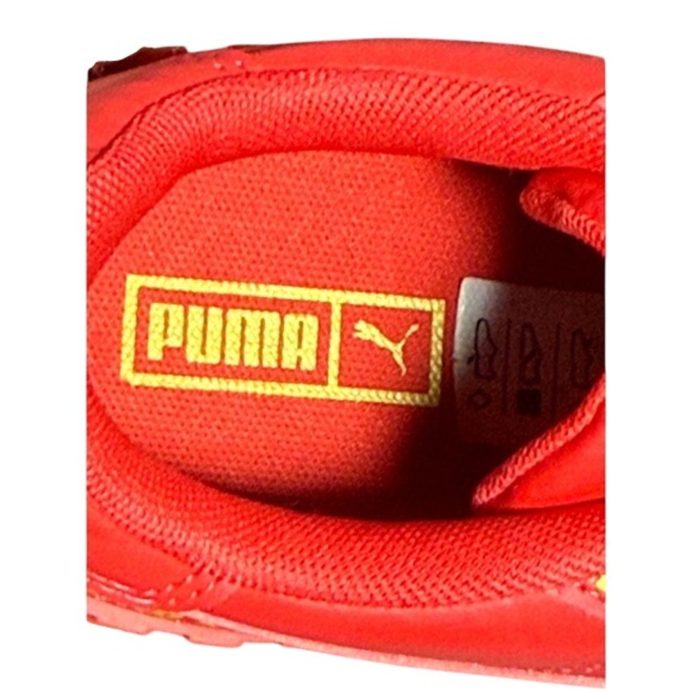 Puma Calibrate Women's Red Yellow Logo‎ Platform Sneakers Size 6.5 - Picture 6 of 7